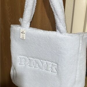 PINK Victoria's Secret Fluffy White Tote